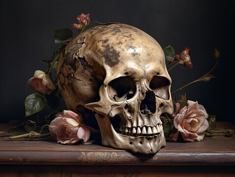 skull still life.