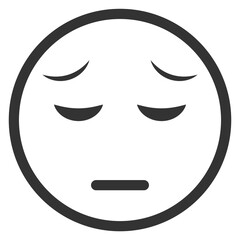 Obraz premium Vector illustration of disappointed emoticons. icon in dark color for website design .Simple design on transparent background (PNG).