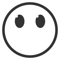 Vector illustration of without expression emoticons. icon in dark color for website design .Simple design on transparent background (PNG).