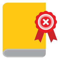 Vector illustration of no approval book icon sign and symbol. colored icons for website design .Simple design on Transparent background (PNG).
