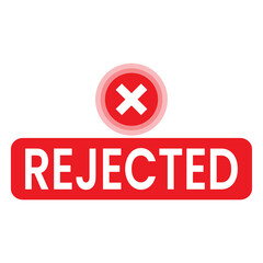 Vector illustration of rejected mark icon sign and symbol. colored icons for website design .Simple design on Transparent background (PNG).