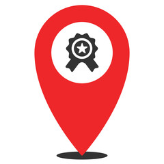 Vector illustration of Education location. Simple icon in red color on White background.