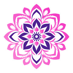Gradient Mandala Art vector Icon isolated on a White Background, Islamic mandala, Circle Colorful mandala