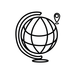 world globe stand gps symbol