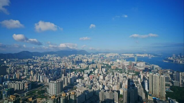 4K Time lapse Building and the skyline of Hong Kong city
