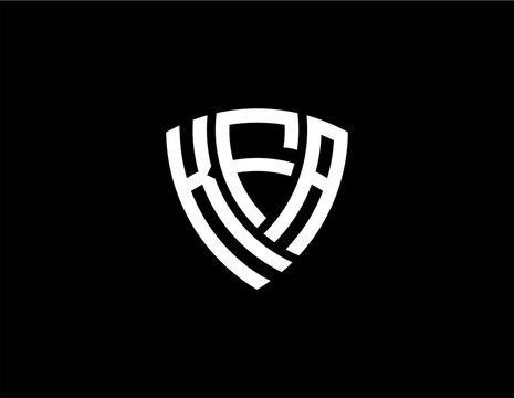 KFA creative letter shield logo design vector icon illustration