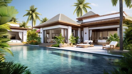 Fototapeta premium luxury hotel pool