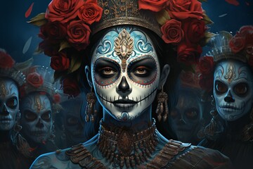 Day of the Dead Celebration Created with Generative AI