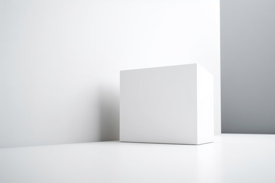 White box mockup on a white background. 3d rendering.