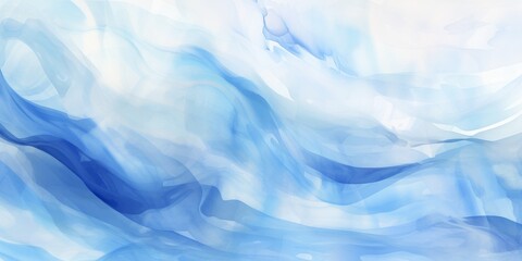 Obraz premium dreamlike blue abstract wavy watercolor waves background wallpaper wave background, in the style of colorful graphic art