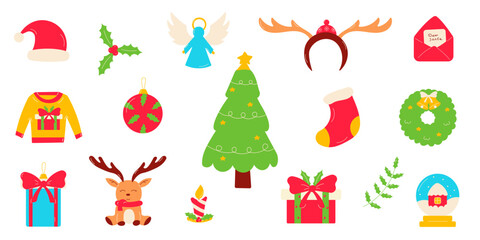 christmas new year holidays gifts tree set