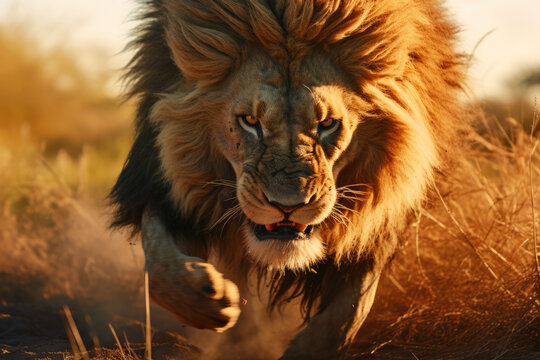 Bullet Time Photography. lion hunting
