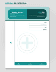 Medical Doctor Prescription Template. Healthcare medical prescriptions letterhead design. doctors' letterhead and hospital medical prescription Design 