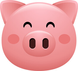 cute pig face emoji sticker