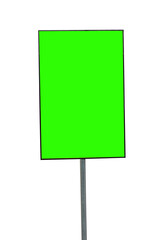 Empty green space sign isolated on white background, This has clipping path.