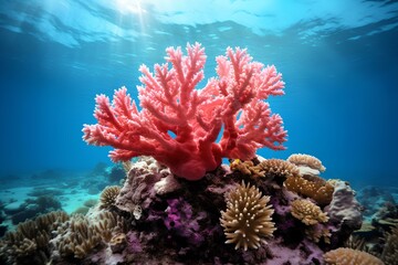 Naklejka na ściany i meble coral in ocean natural environment. Ocean nature photography