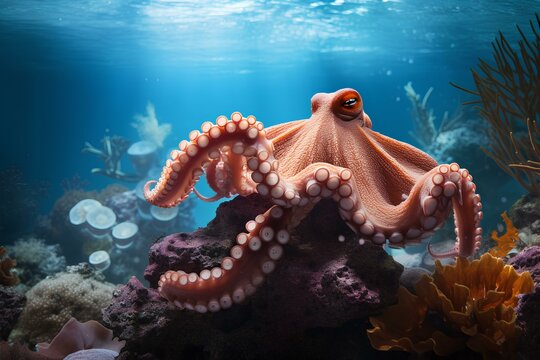 octopus in ocean natural environment. Ocean nature photography