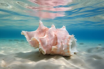 Obraz na płótnie Canvas queen conch in ocean natural environment. Ocean nature photography