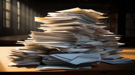 A shot of a stack of paper