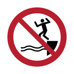 No jumping into water sign