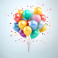 3D rendered Isolated festive confetti and balloons icon