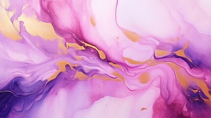 A luxurious abstract modern background featuring pink and purple marble textures infused with...