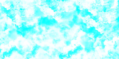 Fototapeta na wymiar Blue background with white clouds grunge texture. Grainy Light ink canvas for modern creative grunge design. Watercolor on white paper background. Vivid textured aquarelle painted.