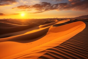 Fototapeta na wymiar Generative AI : desert into the sunset. Canary Islands, Canaries. Grand Canary