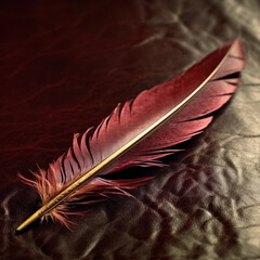 Vintage quill and ink On a rich mahogany surface
