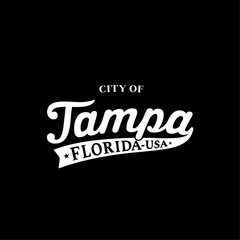 Obraz premium City of Tampa lettering design. Tampa, Florida typography design. Vector and illustration. 
