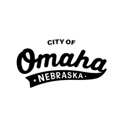 City of Omaha lettering design. Omaha, Nebraska typography design. Vector and illustration.