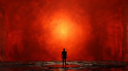 Fototapeta premium 光と人影,Generative AI AI画像