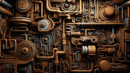 Fototapeta premium a canvas that is a visual representation of a complex system, with intricate patterns and connections between different elements. AI Generative