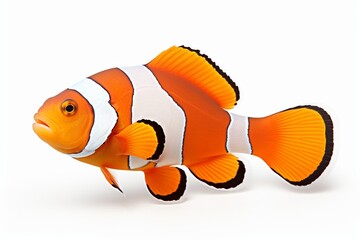 Generative AI : clown fish or anemone fish isolated on white background