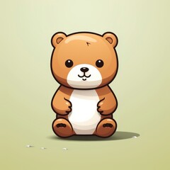 Cute Bear Standing , Cartoon Illustration For Tshirt, Mug