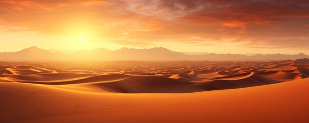Generative AI : desert into the sunset. Canary Islands, Canaries. Grand Canary - obrazy, fototapety, plakaty