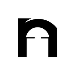 Letter N window logo with classic design