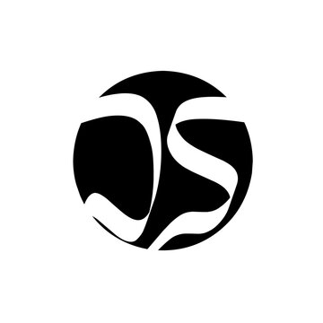 JS letter abstract logo with vintage design