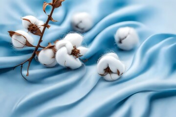 cotton buds on blue sky