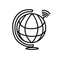 world globe stand wifi symbol