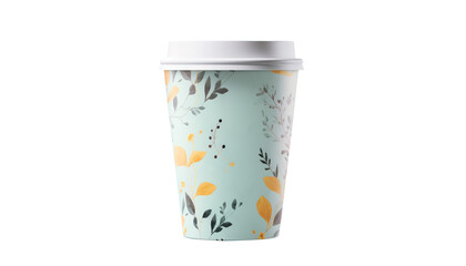 minimalist paper cup with a spring theme
