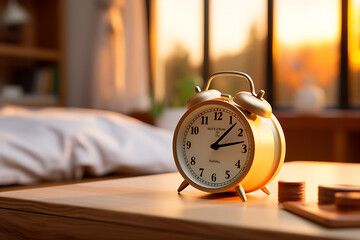 alarm clock in a bedroom