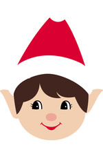 Cute retro Christmas elf face