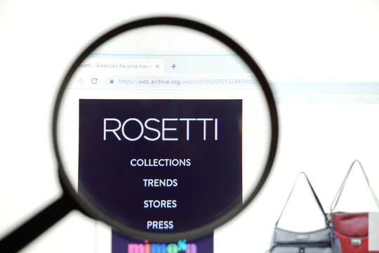 Los Angeles, California, USA - July 29 2019 : Homepage of Rosetti .Official website of Rosetti
