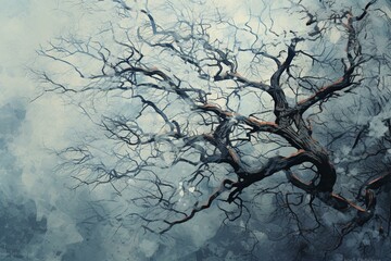 Abstract winter tree. Generative AI