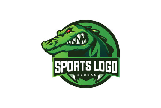 crocodile mascot logo design with modern illustration concept style for badge, emblem and tshirt printing. angry aligator illustration for sport team.