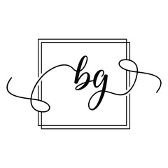 BG Initial handwriting minimalist logo Design