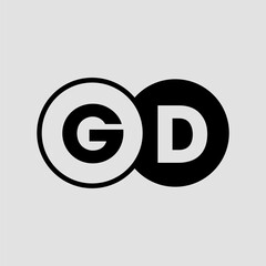 GD brand vector monogram. GD letters with two round icon.