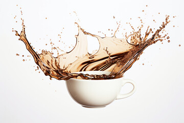 Photo of refreshing drink pouring into a clean mug