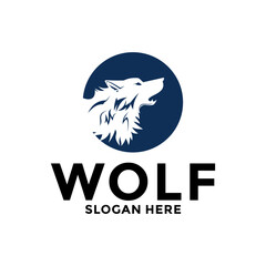 Wolf Vintage Logo Vector, Angry Wolf logo design template